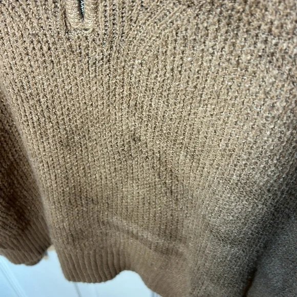 Size, small Aerie cotton polyester blend brown quarter-zip pullover sweater - Picture 9 of 9